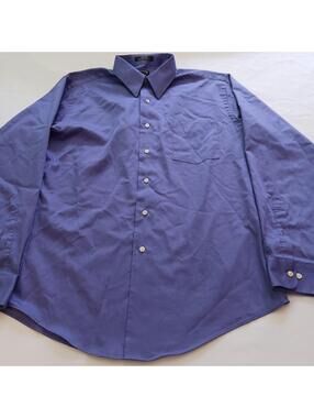 Sateen Arrow Fited Long Sleeve Men's Purple Dress Shirt Size 16 1/2 (Large)